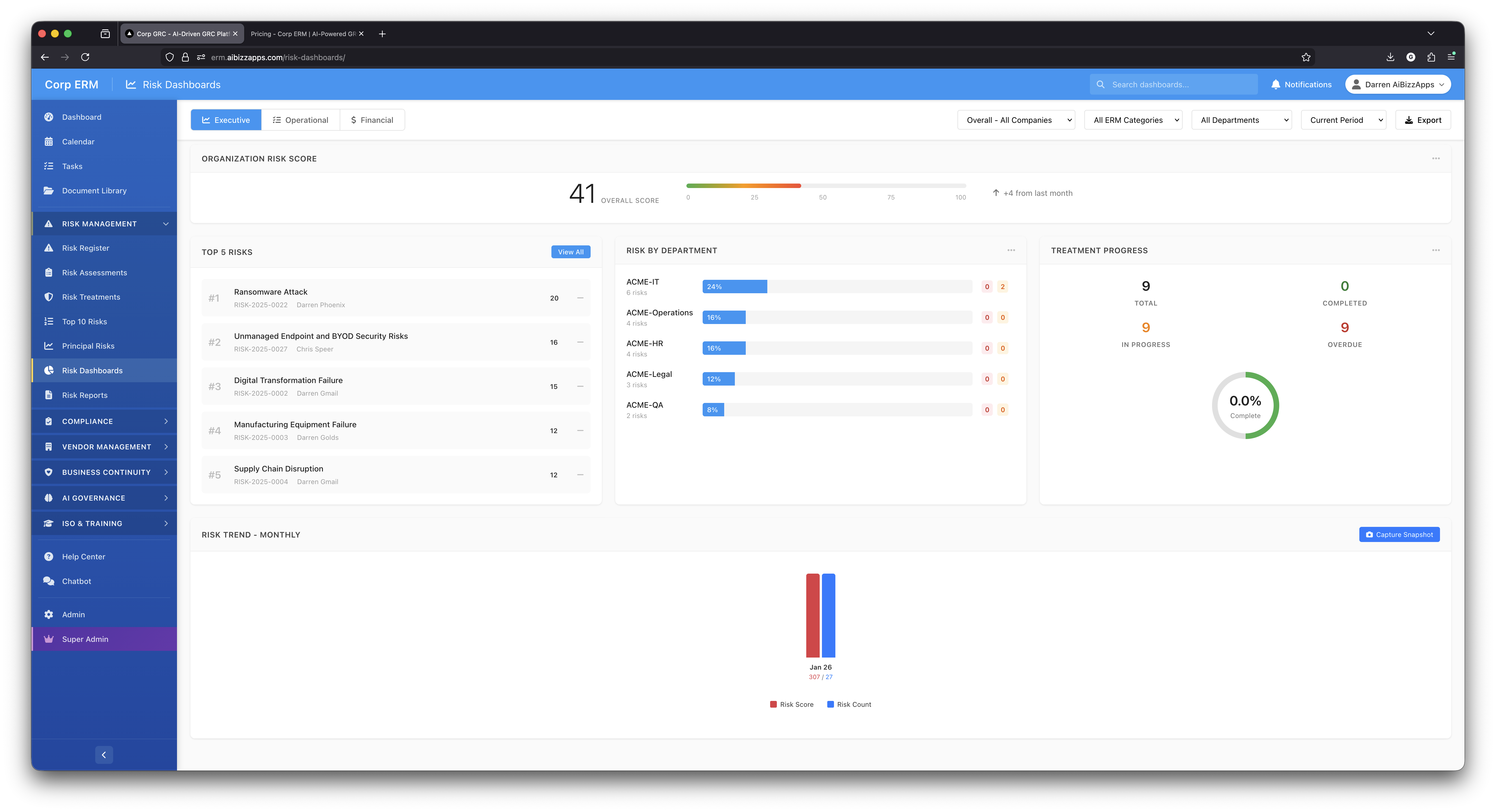 Risk Dashboard